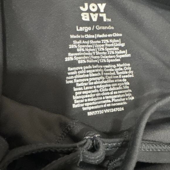 JoyLab Black active Dress built in bra & shorts size large - Picture 6 of 7